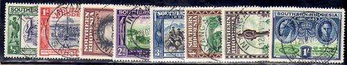 SOUTHERN RHODESIA 1940 BSA COMPANY'S GOLDEN JUBILEE SET OF 8 V.F. USED. SACC 55-62. CAT R130.