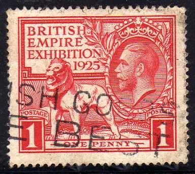 GREAT BRITAIN 1925 BRITISH EMPIRE EXHIBITION 1d FINE USED. SG 432. CAT 30 POUNDS.