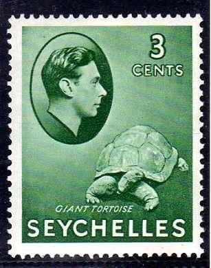 SEYCHELLES 1938 DEFINITIVE 3c GREEN L.M.M. SG 136. CAT 8,50 POUNDS.