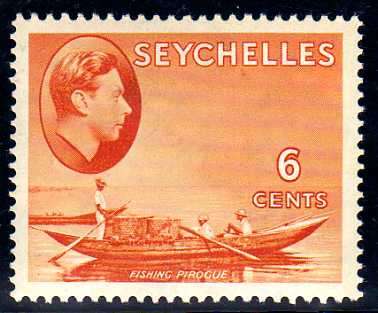 SEYCHELLES 1938 DEFINITIVE 6c ORANGE L.M.M. SG 137. CAT 13 POUNDS.