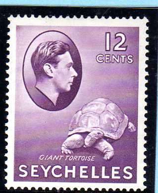SEYCHELLES 1938 DEFINITIVE 12c REDDISH VIOLET L.M.M. SG 139. CAT 50 POUNDS.