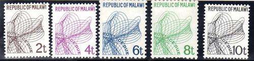 MALAWI POSTAGE DUE MIXED SET OF 5 U.M.M. SG D14, D15, D27, D28 & D31. CAT 12,25 POUNDS.