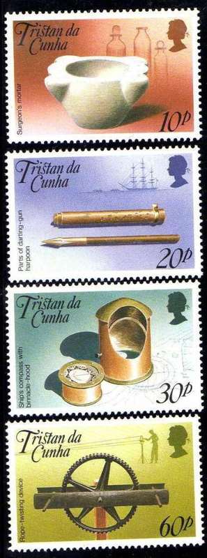 TRISTAN DA CUNHA 1989 "NAUTICAL MUSEUM INSTRUMENTS"  SET OF 4 U.M.M. SG 482-485. CAT 4,90 POUNDS.