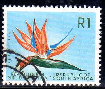 SOUTH AFRICA 1963-67 R1 DEFINITIVE W/MARK RSA V.F.USED. SACC 235. CAT R250.