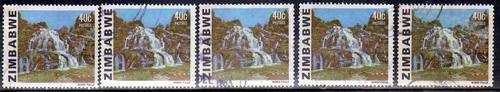 ZIMBABWE 1980 DEFINITIVE, LATER 40c x 5 VERY FINE USED. SG 588a. CAT 5 x 4 POUNDS = 20 POUNDS.