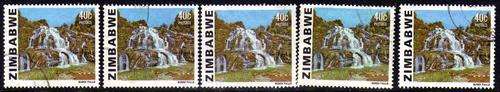 ZIMBABWE 1980 DEFINITIVE, LATER 40c x 5 VERY FINE USED. SG 588a. CAT 5 x 4 POUNDS = 20 POUNDS.