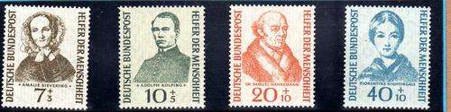 GERMANY (WEST) 1955 HUMANITARIAN RELIEF FUND SET OF 4 U.M.M. SG 1148-51. CAT 53 POUNDS.