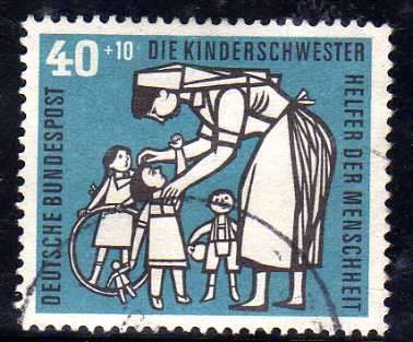 GERMANY (WEST) 1956 HUMANITARIAN RELIEF FUND V.F.U. SG 1172. CAT 22 POUNDS.