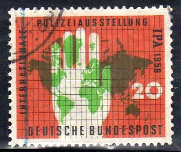 GERMANY (WEST) 1956 "POLICE EXHIBITION ESSEN" 20pf V.F.U. SG 1166. CAT 4 POUNDS.