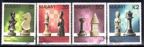 MALAWI 1988 "CHESS PIECES" SET OF 4 V.F.USED. SG 780-3. CAT 13 POUNDS.