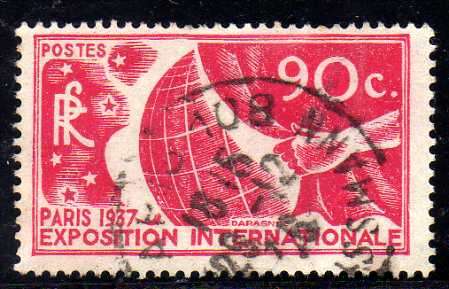 FRANCE 1936 "PARIS EXHIBITION" 90c VERY FINE USED. SG 559. CAT 9,50 POUNDS.