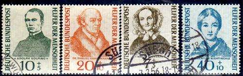 WEST GERMANY 1955 HUMANITARIAN RELIEF FUND SET OF 4 V.F.U. SG 1148-51. CAT 59 POUNDS.