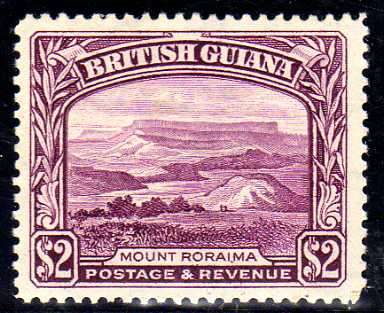 BRITISH GUIANA 1938 DEFINITIVE $2 L.M.M. SG 318. CAT 15 POUNDS.