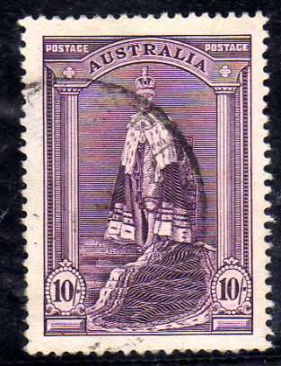 AUSTRALIA 1937 DEFINITIVE 10/- V.F.USED. SG 177. CAT 17 POUNDS.