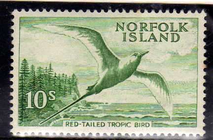 NORFOLK ISLAND 1960-62 10/- DEFINITIVE L.M.M. SG 36. CAT 26 POUNDS. (2018)