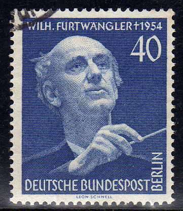 GERMANY BERLIN 1955 "DEATH ANNIV OF FURTWANGLER" 40pf V.F.U. SG B 125. CAT 25 POUNDS. (2013)