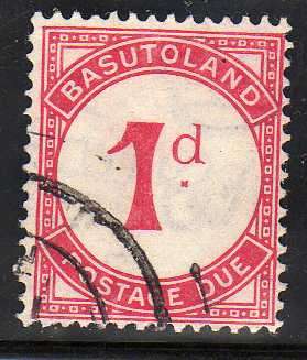 BASUTOLAND 1933-52 1d CARMINE POSTAGE DUE VERY FINE USED. SACC 1. CAT R350. (2015)