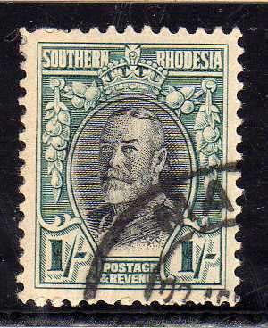 SOUTHERN RHODESIA 1931 1/- DEFIN PERF 11,5 VERY FINE USED. SACC 25a (SG 23a). CAT R700 (50 POUNDS).