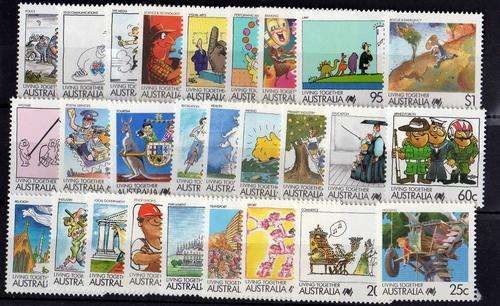 AUSTRALIA 1988 "LIVING TOGETHER" SET OF 27 U.M.M. SG 1111-1136. CAT 27 POUNDS.