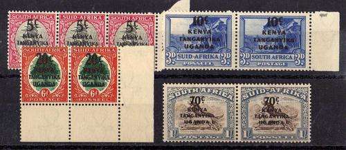 KENYA UGANDA TANGANYIKA 1941 SA STAMPS O/P 4 PAIRS LMM & UMM. SG 151-154. CAT 32 POUNDS.