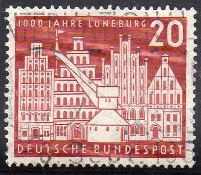 GERMANY WEST 1956 "MILLENARY OF LUNEBURG" 20pf VFU. SG 1156. CAT 11,50 POUNDS. (2013)