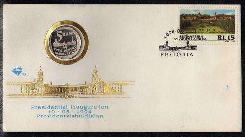 SOUTH AFRICA 1994 MANDELA INAUGURATION COVER 6.3c.