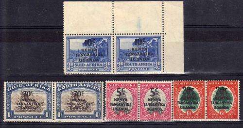 KENYA, UGANDA, TANGANYIKA 1941 SA WAR STAMPS OVERPRINTED L.M.M. SG 151-4. CAT 32 POUNDS.