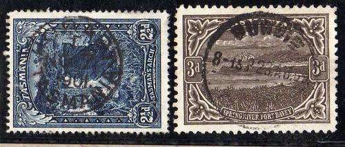 TASMANIA 1899 DEFIN 2,5d & 3d VFU. SG 232 & 246. CAT 8,25 POUNDS.