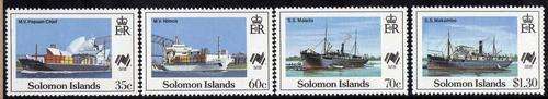 SOLOMON ISLANDS 1988 "SYDPEX 88 SHIPS" SET OF 4 UMM. SG 626-9. CAT 5,50 POUNDS.