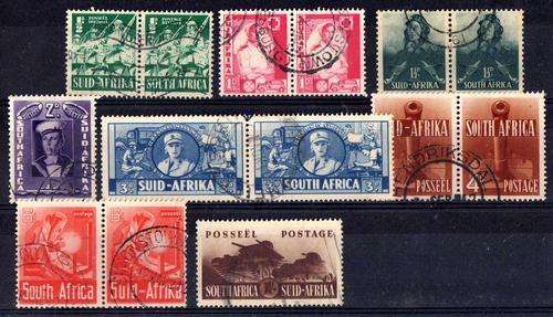SOUTH AFRICA 1941-42 LARGE WARS SET OF 8 UNITS VFU. SACC 87-94. CAT R1134.