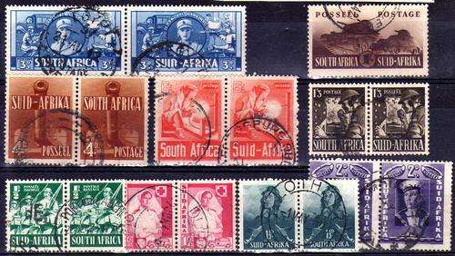 SOUTH AFRICA 1941-42 LARGE WARS SET OF 8 UNITS VFU. SACC 87-94 + 103a. CAT R1214.