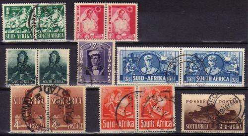 SOUTH AFRICA 1941-42 LARGE WARS SET OF 8 UNITS VFU. SACC 87-94. CAT R1134.