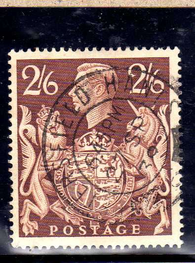 GREAT BRITAIN 1939 DEFIN 2/6d BROWN VFU CIRCULAR CANCEL. SG 476. CAT 8 POUNDS.
