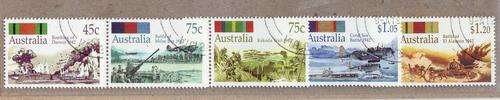 AUSTRALIA 1992 "50th ANNIV OF WORLD WAR 2" SET OF 5 VFU. SG 1388-42. CAT 8,50 POUNDS.