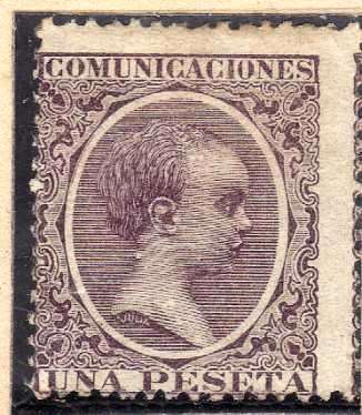 SPAIN 1889 ALFONSO XIII 1p PURPLE LMM. SG 286. CAT 49 POUNDS.