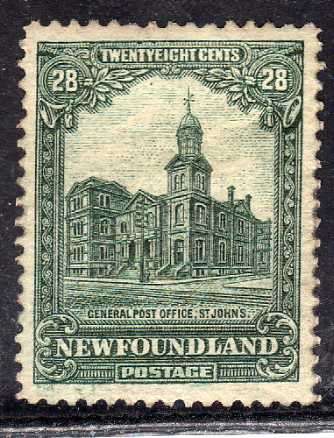 NEWFOUNDLAND 1928 28c MOUNTED MINT. SG 177. CAT 28 POUNDS.