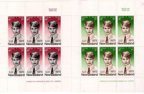 NEW ZEALAND 1973 "HEALTH" SET OF 2 MINI SHEETS U.M.M. SG MS 1033. CAT 16 POUNDS.