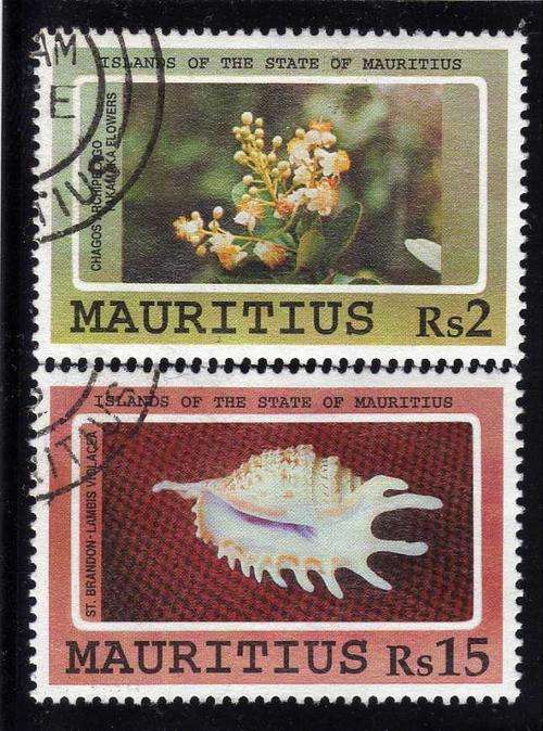 MAURITIUS 1991 "INDIAN OCEAN ISLANDS" R2 + R15 VFU. SG 861-862. CAT 12 POUNDS.