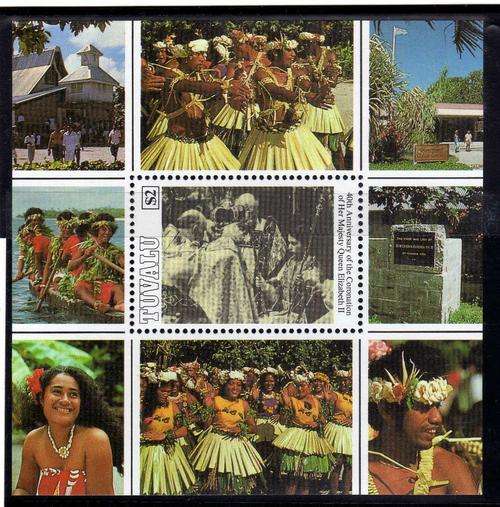 TUVALU 1993 40TH ANNIV OF CORONATION MINI SHEET U.M.M. SG 681. CAT 7 POUNDS.