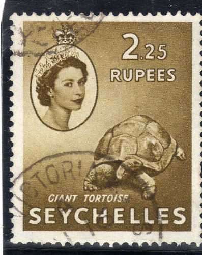 SEYCHELLES 1954 DEFIN 2,25R V.F.USED. SG 186. CAT 9,5 POUNDS.