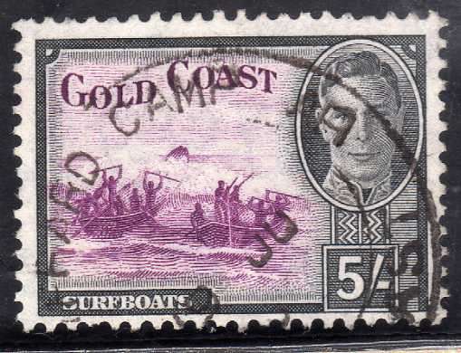 GOLD COAST 1948 DEFIN 5/- V.F.USED. SG 145. CAT 12 POUNDS.