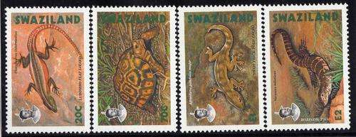SWAZILAND 1992 "REPTILES" (1st SERIES) SET OF 4 LMM. SG 602-5. CAT 8,75 POUNDS.