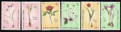 CYPRUS 1990 "ENDANGERED WILD FLOWERS" SET OF 6 U.M.M. SG 785-90. CAT 6,65 POUNDS.