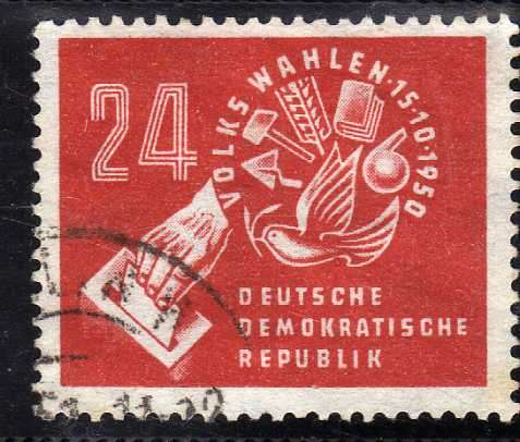 GERMANY DDR 1950 ELECTIONS 24pf V.F.U. SG E32. CAT 6 POUNDS