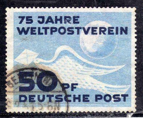GERMANY (DDR) 1949 75th ANNIV OF UPU  FINE USED. SG E1. CAT 12,50 POUNDS.