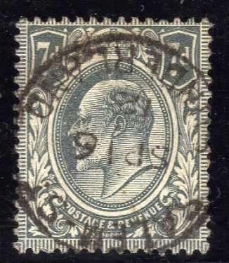 GREAT BRITAIN 1902 KEVII 7d VERY FINE USED. SG 249 (SIMPLIFIED LISTING). CAT 20 POUNDS.