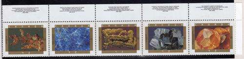 CANADA 1992 "150TH ANNIV OF GEOLOGICAL SURVEY" STRIP OF 5 U.M.M. SG 1509-1513. CAT 8,75 POUNDS.