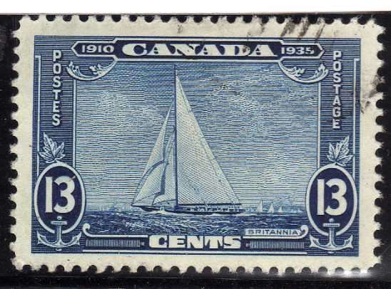 CANADA 1935 SILVER JUBILEE 13c BLUE V.F.U. SG 340. CAT 11 POUNDS.