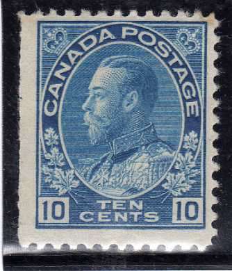 CANADA 1922-31 DEFIN 10c BLUE MOUNTED MINT. SG 253. CAT 17 POUNDS.