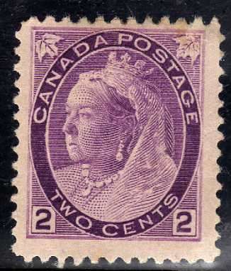 CANADA 1898-1902 2c PURPLE MOUNTED MINT. SG 154. CAT 27 POUNDS.